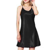 2018 Women's Satin Nightdress Sexy Lotus Hem Sling Dress Chemise Mini Nightgown