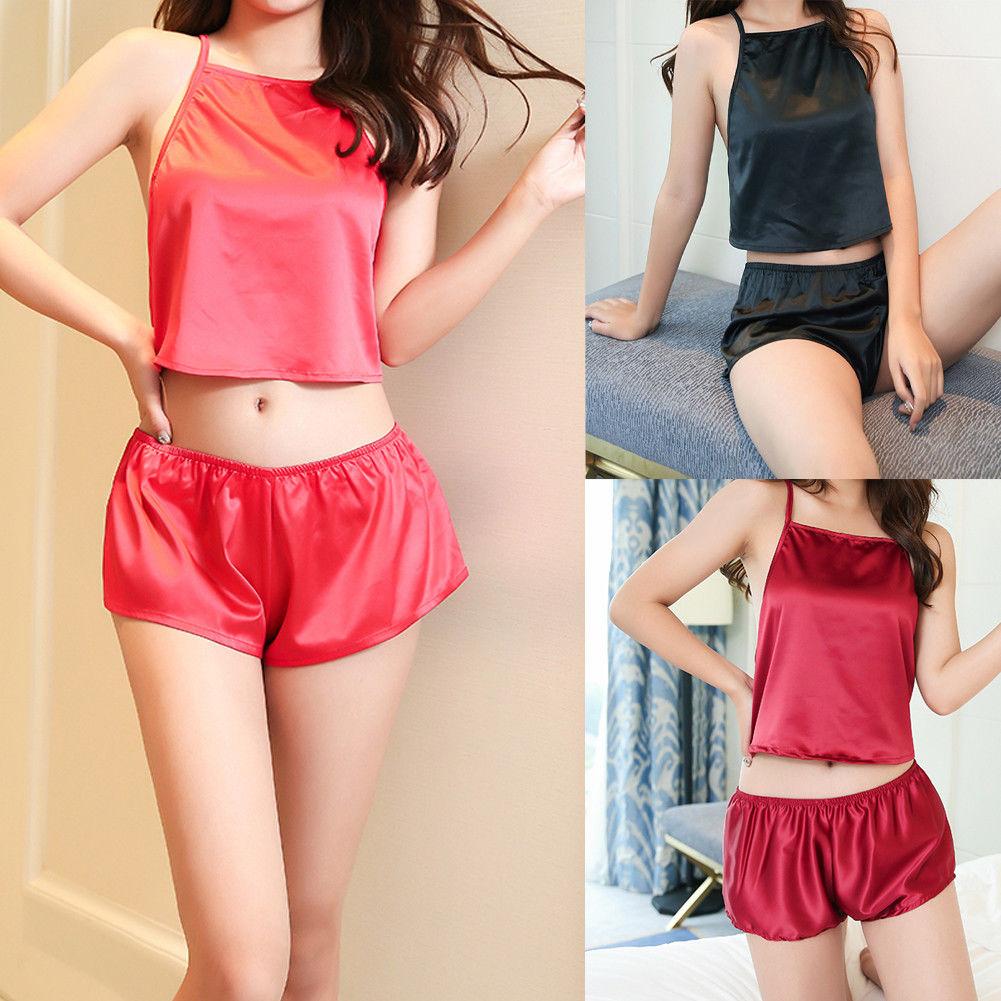 Sexy Lingerie Silk Robe Pajama Sets Dress Babydoll Nightdress Nightgown Sleepwear