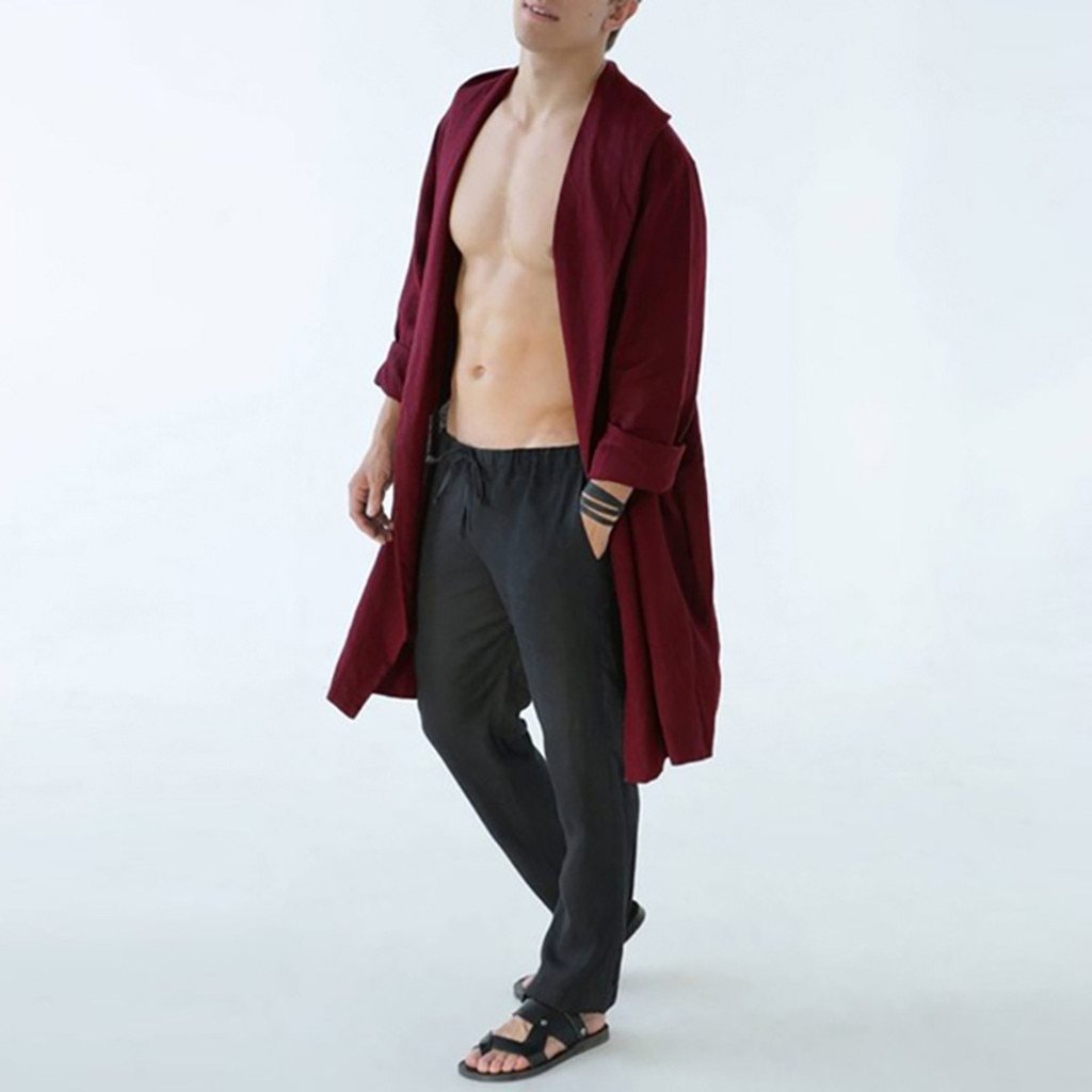 Men's Silk Satin Bathrobe Robe Long Solid Silk Pajamas Men Silk Nightgown Sleepwear kimono homme Dressing Gow