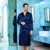 Burgundy Mens Kimono Robe Faux Silk Bath Gown Bathrobe Long Sleeve Nightgown Home Wear Sleepwear Hombre Pijama Size S-XXXL