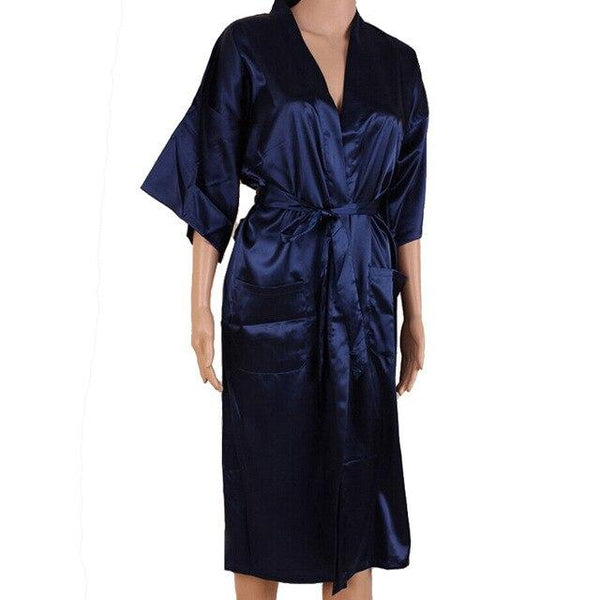 Hot Sale Black Men Sexy Faux Silk Kimono Bathrobe Gown Chinese Style Male Robe Nightgown Sleepwear Plus Size S M L XL XXL XXXL
