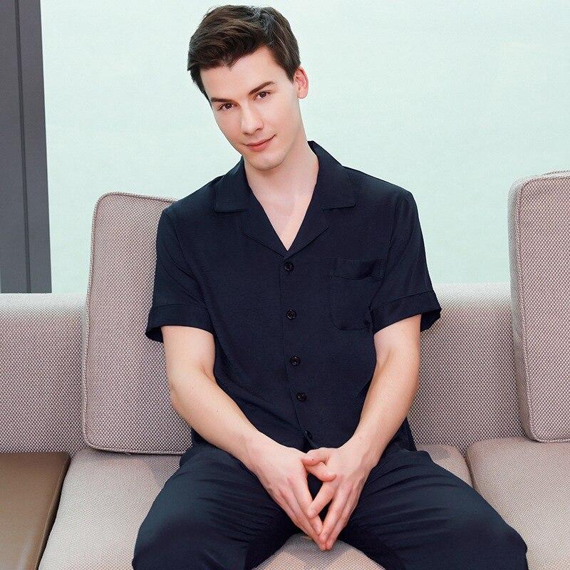 Men's Stain Silk Pajama Set Men Pajamas Silk Sleepwear Men Sexy Modern Style Soft Cozy Satin Nightgown Men Summer
