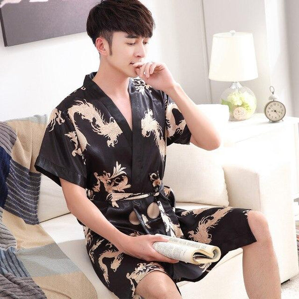 Women Men Bathrobes Summer Autumn Spring Silk Sleepwear Hotel Spa Soft  Nightgown Kimono Ms. Two-pieces Sweethearts Outfit Robes