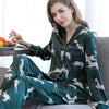 2019 New Ladies Pajamas Silk Satin Cardigan Couple Men's Clothing Sleepwear Womens Nightgown Lovers' Loungewear
