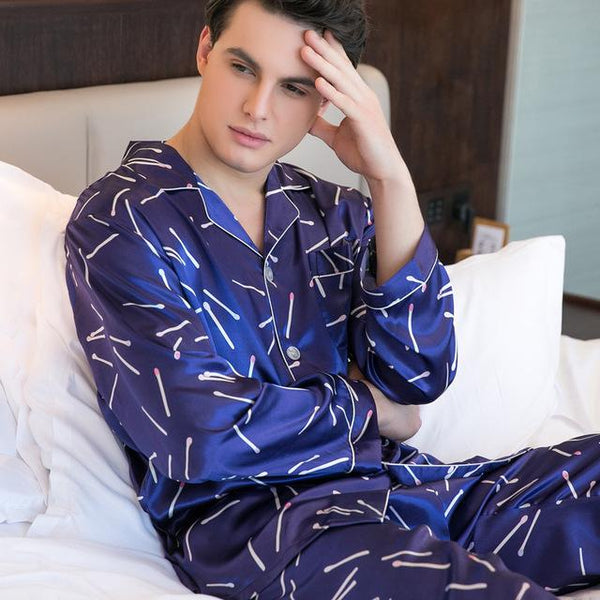 2019 New Ladies Pajamas Silk Satin Cardigan Couple Men's Clothing Sleepwear Womens Nightgown Lovers' Loungewear