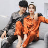 Couple Pajamas Set Spring and Autumn Sexy Satin Silk Lover Pyjamas Long Sleeve Sleepwear Men And Women Nightgown Home Clothing