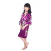 Children's nightgown summer thin section silk home service cardigan robe men and women print robe