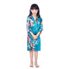 Children's nightgown summer thin section silk home service cardigan robe men and women print robe