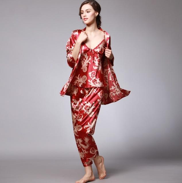 Woman three summer suit long sleeved men bathrobe Nightgown 0550