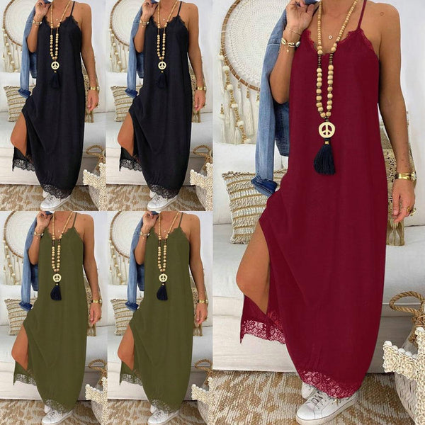 Hirigin Women's Summer Boho Casual Long Maxi Evening Party Cocktail Beach Dress Sundress