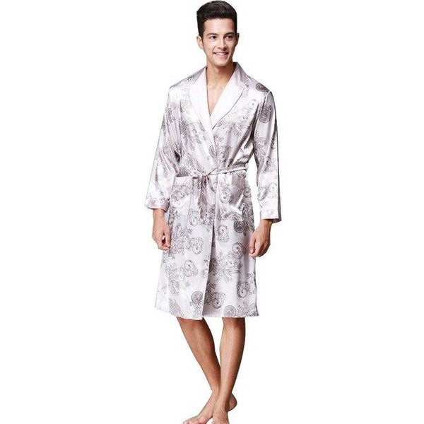 Men Winter Sleepwear Long Sleeve Nightwear Pocket Satin Robe Kimono Bath Sexy pajamas Night Dressing Gown With Belt Home L-3XL