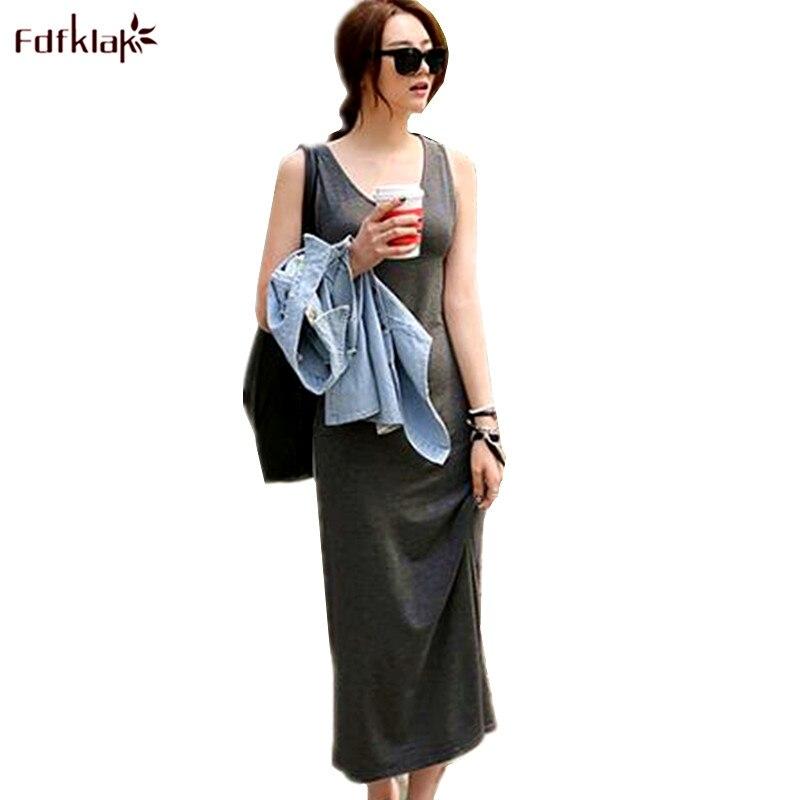 Fdfklak Soft Model Cotton Nightgowns Women Sleeveless Long Summer Night Dress Nightshirts Female Casual Nightdress Sleepwear