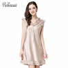 Breathable Camisola Sexy Silk Gecelik Off Shoulder Satin Night Dress Long Soft Plus Size Lace Ruffle Nuisette Femme De Nuit