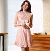 Breathable Camisola Sexy Silk Gecelik Off Shoulder Satin Night Dress Long Soft Plus Size Lace Ruffle Nuisette Femme De Nuit