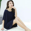 2019 summer new large size nightdress modal cotton long off-the-shoulder short-sleeved dress sleepdress nightgowns sleepshirts