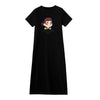 Caiyier Casual Nightgown Cute Print Black Nightdress Summer Short Sleeve Long  Nightshirt Women Plus Size Sleepwear S-4XL