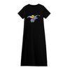 Caiyier Casual Nightgown Cute Print Black Nightdress Summer Short Sleeve Long  Nightshirt Women Plus Size Sleepwear S-4XL