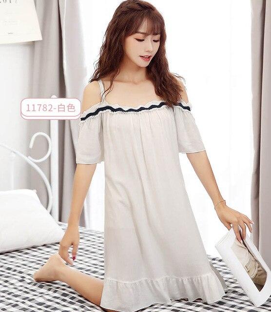 2017 New Summer ultra-thin breathable girl Shoulder strap loose long nightgown women sleepwear aa0101