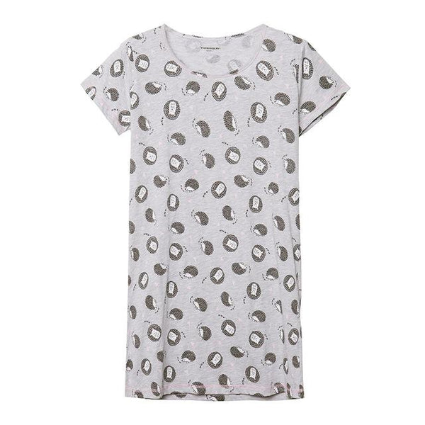 THREEGUN Nightdress Women Cotton Sleepshirt Nightgowns Print Sleepwear Soft Breathable Loose Home Dress Lounge Panda Long Tshirt