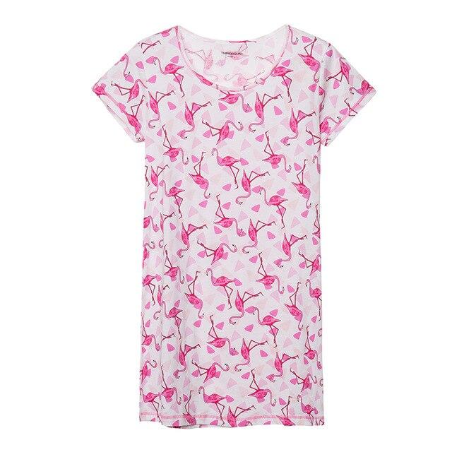 THREEGUN Nightdress Women Cotton Sleepshirt Nightgowns Print Sleepwear Soft Breathable Loose Home Dress Lounge Panda Long Tshirt