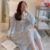 2018 Spring Autumn Casual Plaid Cotton Nightgowns for Women Long Sleeve Loose Night Dress Home Dress Sleepwear Nightdress Nighty