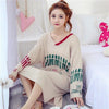 Casual Striped 100% Cotton Nightgowns for Women 2019 Autumn Long Sleeve Sleepwear Night Dress Femme Lounge Nightdress Home Dress