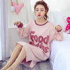Casual Striped 100% Cotton Nightgowns for Women 2019 Autumn Long Sleeve Sleepwear Night Dress Femme Lounge Nightdress Home Dress
