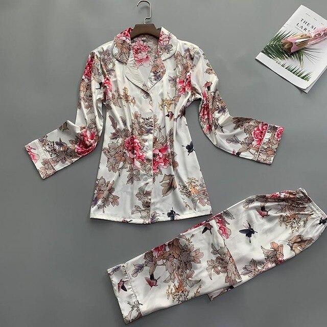 Sexy Summer Womens 2PC Robe Bath Gown Shirt Long Pants Pajamas Sets Sleepwear Lady Home Wear Nightgown Suit Sleepshirts M-XL