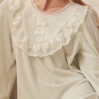 Vintage Nightgown Flannel Sleepwear Women Sleep Dress Long Nightgowns Autumn Winter
