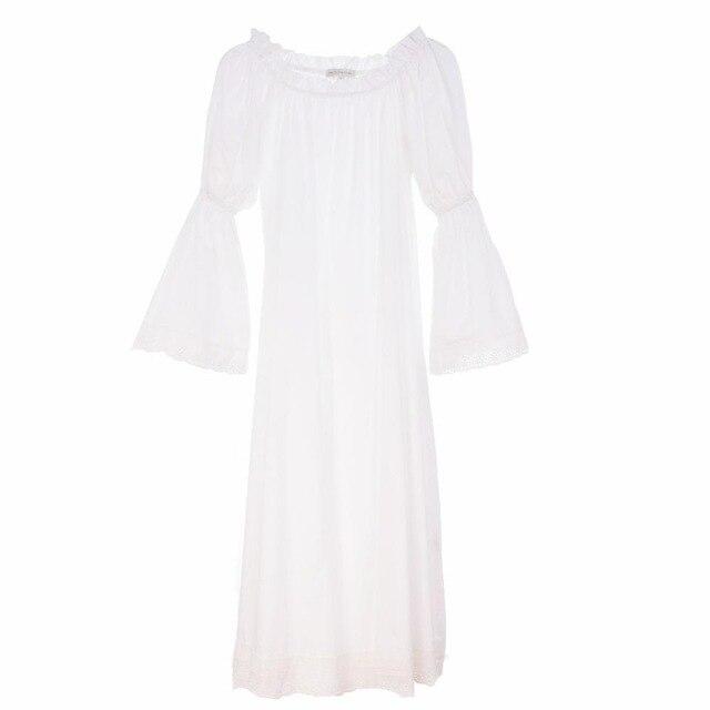 Vintage Royal Princess Long Sleeping Dress Pure Cotton Bubble Long-Sleeved Nightgowns Female Casual Women's Sleepwear SA16052