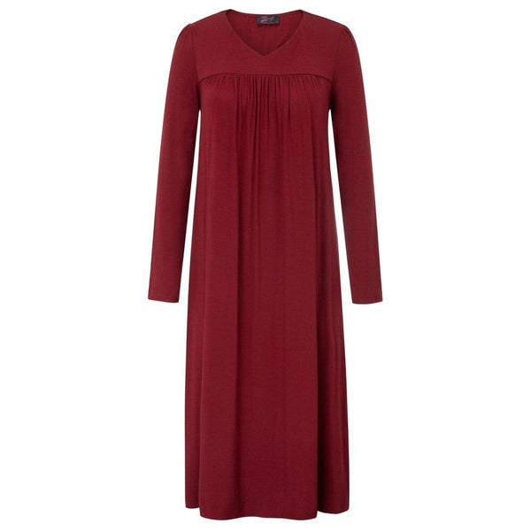Homewear Sleepdress Womens Nightgown Ladies Long sleeve Loose Dress Plain Plus size Sleepwear