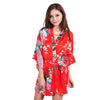 Blue Satin Robes for Brides Wedding Sleepwear Silk Pijama Casual Bathrobe Animal Rayon Long Sexy Bathrobe Nightgown Women Kimono