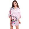 Blue Satin Robes for Brides Wedding Sleepwear Silk Pijama Casual Bathrobe Animal Rayon Long Sexy Bathrobe Nightgown Women Kimono