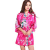 Blue Satin Robes for Brides Wedding Sleepwear Silk Pijama Casual Bathrobe Animal Rayon Long Sexy Bathrobe Nightgown Women Kimono