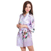 Blue Satin Robes for Brides Wedding Sleepwear Silk Pijama Casual Bathrobe Animal Rayon Long Sexy Bathrobe Nightgown Women Kimono