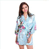 Blue Satin Robes for Brides Wedding Sleepwear Silk Pijama Casual Bathrobe Animal Rayon Long Sexy Bathrobe Nightgown Women Kimono