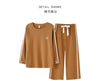 Brand New Autumn 100%Cotton Long Sleeved Women's Pajamas Sets Wide-legged Pants Sleepwear Nightgowns Lounge Plus 3XL  Homewear