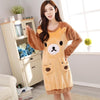 2019 Winter Thick Warm Flannel Nightgowns for Women Long Sleeve Coral Velvet Sleepwear Night Dress Girls Cute Cartoon Nightdress