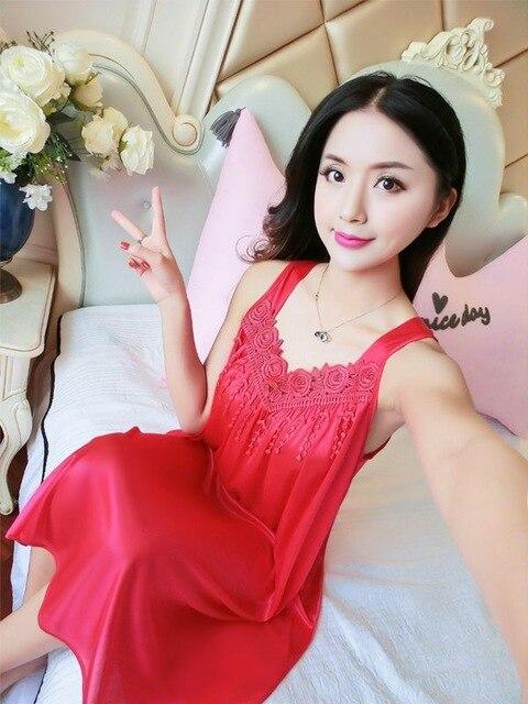 Sexy Summer New Ladies Long Nightgown Fat&Big Big Casual Home Dress Sleeveless Sleepwear Ice Silk Nightdress Sleeping Dress