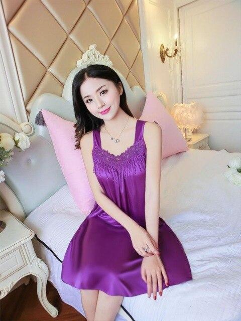 Sexy Summer New Ladies Long Nightgown Fat&Big Big Casual Home Dress Sleeveless Sleepwear Ice Silk Nightdress Sleeping Dress