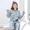 100% Cotton Long Sleeved Polka Dot Pajamas Women's Pajamas Sets Sweet Girls Sleepwear Nightgowns Lounge Women Fashion Clothing