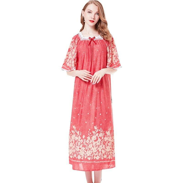 Summer women Modal cotton long Nightgown Night Dress baggy nightgowns Square Collar sleepwear plus size night dress chest 142cm