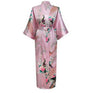 Brand New Chinese Women Silk Rayon Nightgown Bride Wedding Robes Printed Sleepwear Sexy Long Kimono Gown S M L XL XXL XXXL A-028