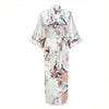 Brand New Chinese Women Silk Rayon Nightgown Bride Wedding Robes Printed Sleepwear Sexy Long Kimono Gown S M L XL XXL XXXL A-028
