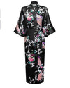 Blue Amazing Summer Spring Women Satin Bathrobe Sexy Lingerie Sleepwear Long Nightgown Robes Plus Size S-XXXL S02I