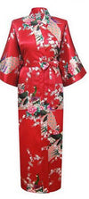Blue Amazing Summer Spring Women Satin Bathrobe Sexy Lingerie Sleepwear Long Nightgown Robes Plus Size S-XXXL S02I