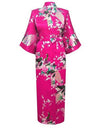 Blue Amazing Summer Spring Women Satin Bathrobe Sexy Lingerie Sleepwear Long Nightgown Robes Plus Size S-XXXL S02I