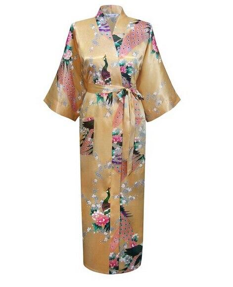 Blue Amazing Summer Spring Women Satin Bathrobe Sexy Lingerie Sleepwear Long Nightgown Robes Plus Size S-XXXL S02I