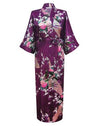 Blue Amazing Summer Spring Women Satin Bathrobe Sexy Lingerie Sleepwear Long Nightgown Robes Plus Size S-XXXL S02I