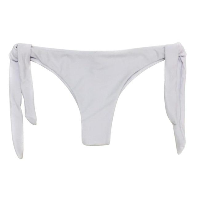 Women Sexy Solid Swim String Bikini Brazilian Cut Swimwear Bottom Adjustable Briefs Thong Swimsuit Panties Underwear